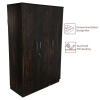 Three Door Apple Wood Wardrobe