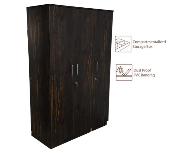 Three Door Apple Wood Wardrobe