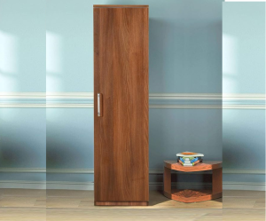Single Door Wardrobe in Walnut Finish