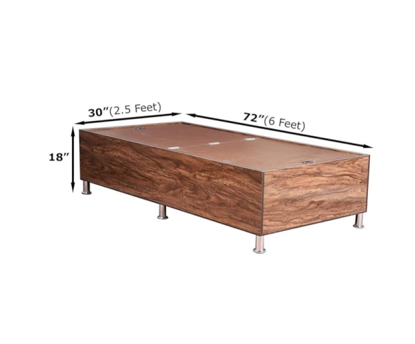Single Engineered Wood Divan Bed With Storage | Wood Finish_Brown