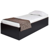VCreate Store Engineered Wood Single Platform Bed with Box Storage (Black | Brown)