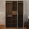 Engineered Wood Premium Three Door Wardrobe With Mirror, Locker And Drawer For Bedroom