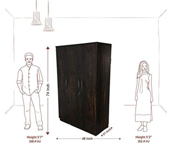 Three Door Apple Wood Wardrobe