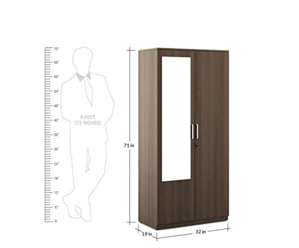 Double Door Wardrobe (Acacia) with Mirror