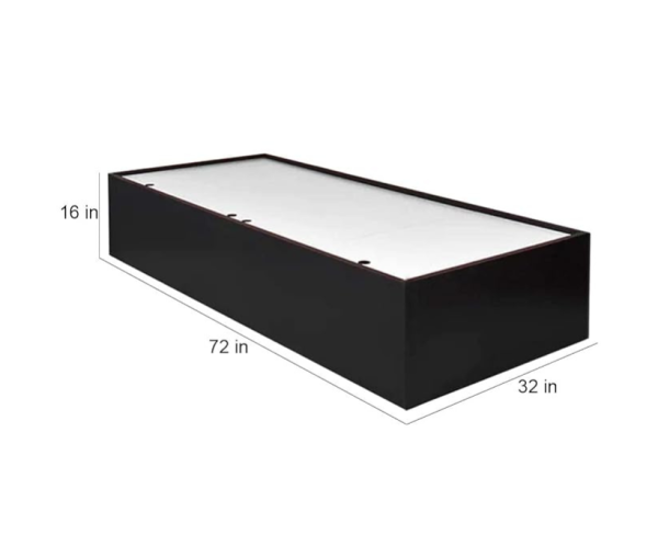 VCreate Store Engineered Wood Single Platform Bed with Box Storage (Black | Brown)
