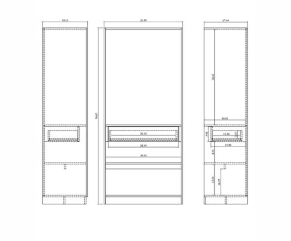 Double Door Wardrobe (Acacia) with Mirror