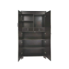 Engineered Wood Double Door Wardrobe with 1 Mirror | Brown