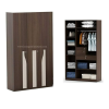 Three Door Wardrobe Without Mirror | Engineered Wood | Brown