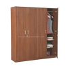Engineered Wood Four Door Wardrobe Without Mirror | Light Brown