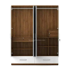 Engineered Wood Four Door Wardrobe Without Mirror | White Brown
