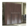 Engineered Wood Four Door Wardrobe Without Mirror | Wallnut Brown