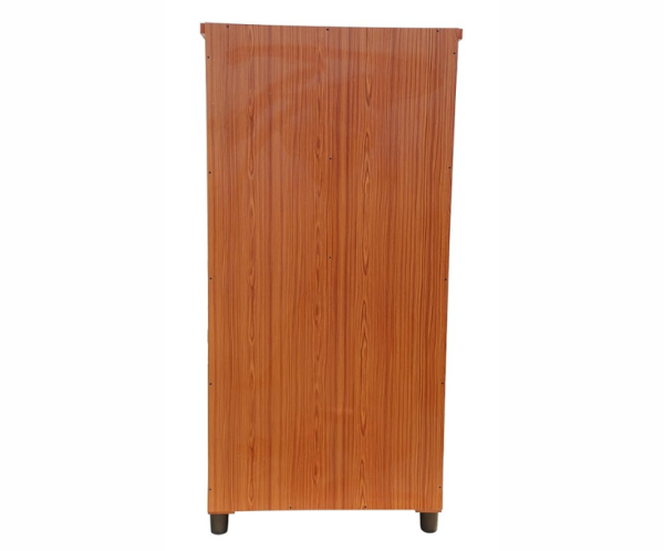 1 Double Door Wardrobe | Wooden Almirah Cabinet in Teak Color