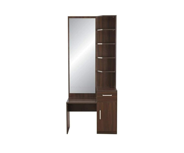 Engineered Wood Dressing Table with 1 Mirror and Storage | Brown