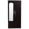 Modern Leaf Textured Double Door Wardrobe With Mirror