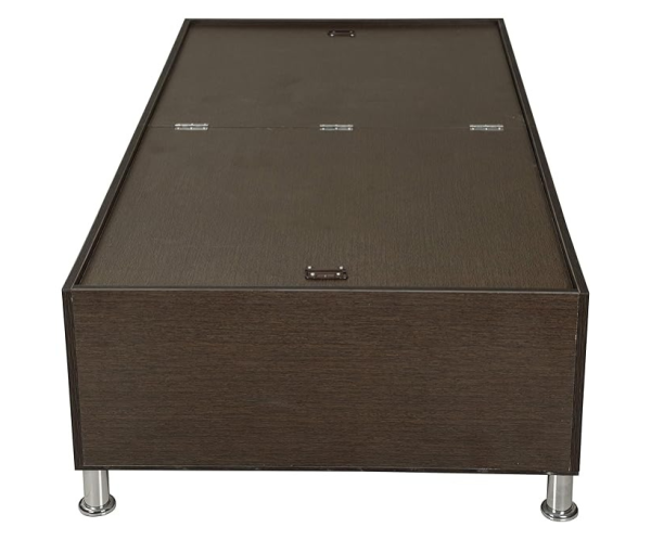 Wood Single Bed with Storage | Brown