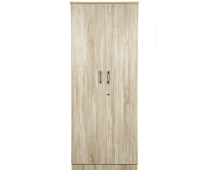 Wooden Cafe Walnut Double Door Wardrobe | Beige