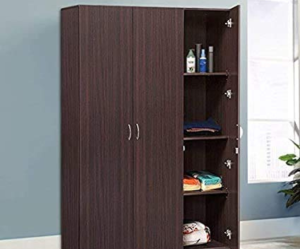 Multipurpose Three Door Wardrobe for Bedroom Almirah for Clothes | Walnut Finish