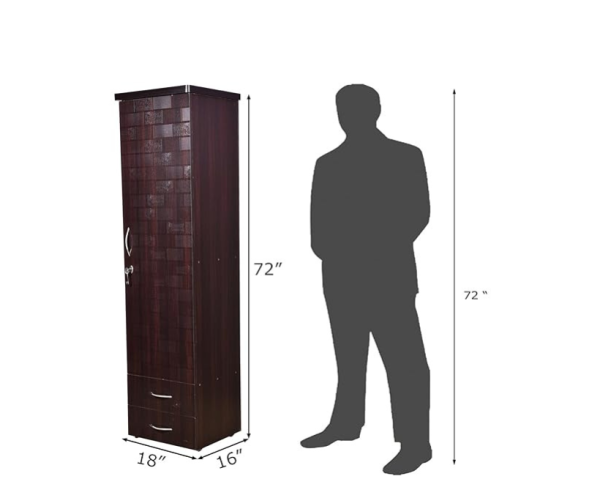 Brick Textured Single Door Wardorbe