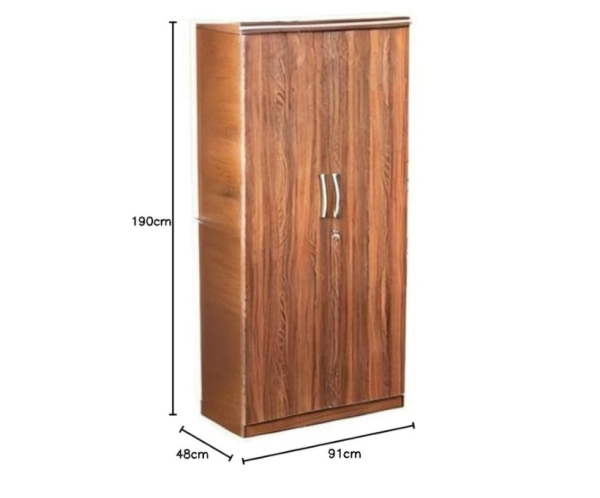 Streak Textured Double Door Wardrobe | Wood