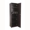 Engineered Wood Single Door Wardrobe with Mirror and Drawer | Black