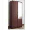 Allen Engineered Wood Double Door Wardrobe | Finish Color - Walnut | Mirror Included
