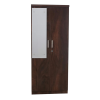 Luke Double Door Wardrobe in Walnut Finish with Mirror