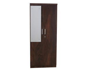 Luke Double Door Wardrobe in Walnut Finish with Mirror