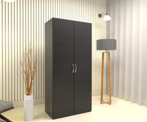 Premium Engineered Wood Double Door Wardrobe | Finish – Natural Wenge