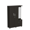 Three Door Engineered Wood Wardrobe in Black