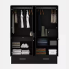Four Door Wardrobe with Mirror, Drawers and Hanging Space for Bedroom