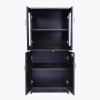 4 feet Matte Multi-Ply Wood Bookcase with Four Door | Black