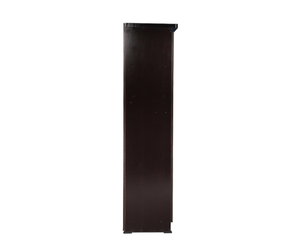 Multipurpose Storage Wooden Almirah Cabinet Wardrobe With Mirror, Drawers & Two Doors in Dark Walnut Color
