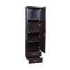 Single Door Wardrobe with Double Drawer - Mahogany, Brown, Red
