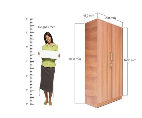 Double Door Wardrobe in Light Brown color