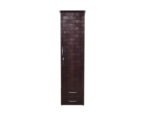 Single Door Wardrobe | Brick Textured | Black
