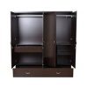 Engineered Wood Four Door Wardrobe in Brown Color with Mirror