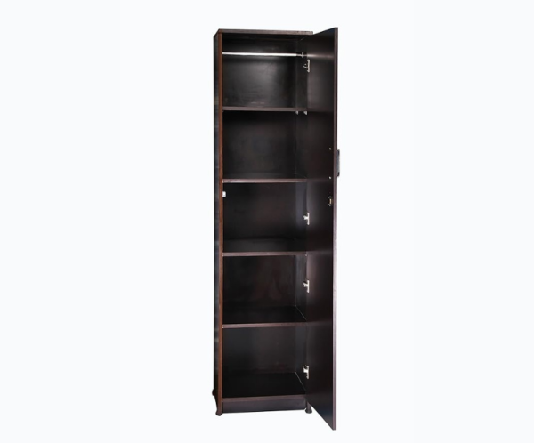 Single Door Engineered Wood Wardrobe in Black Color