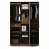 Three Door Wardrobe Frosty White high Glossy and Walnut Finish with Drawer and Locker | Mirror