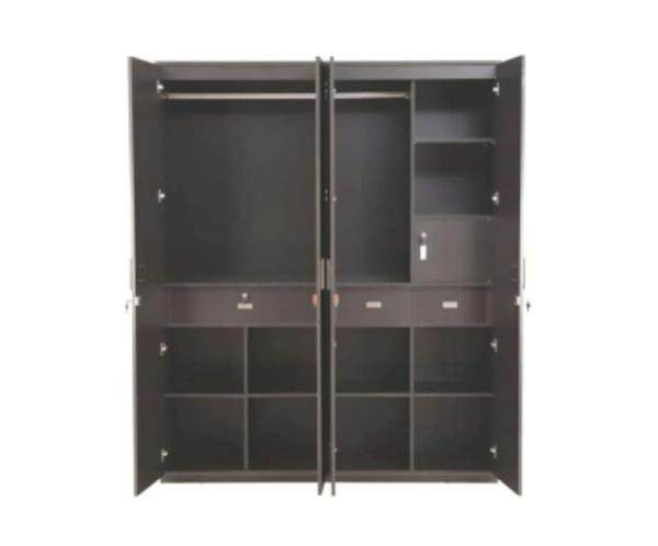Four Door Wardrobe with Drawer and Shelves | with Locker and Hanging Space