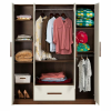 Four Door With Draw And Mirror | White And Brown | Engineered Wood