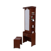 Maroon Wooden Dressing Table with Light and Stool | Contemporary Style
