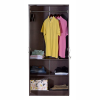 Double Door Engineered Wood Wardrobe with Mirror | Dark Wenge | Matte Finish