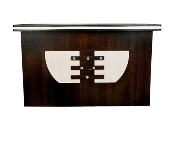Wood Finish Office Desk with Drawers and Storage | White and Black