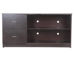 4 Feet LED TV Unit | TV Stand | TV Entertainment Unit in Dark Walnut Color
