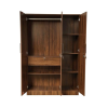 Three Door Wooden Wardrobe with Mirror | Engineered Wood Wardrobe | Brown