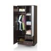Engineered Wood Double Door Spacious Designer Wardrobe Wenge Colored With Multi Shelves Inside