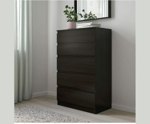 Engineered Wood Premium Chest Of Drawers For Multipurpose Used With Telescopic Channels | Dark Brown | Matte