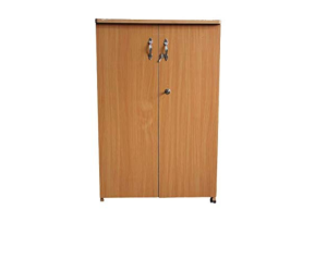 Wood Double Door Shoe rack | 3 Feet | Teak Finish Textured