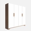 Engineered Wood Four Door Wardrobe With Multiple Shelves And Drawers For Bedroom