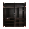 Engineered Wood Four Door Wardrobe With Drawers And Multiple Shelves For Bedroom